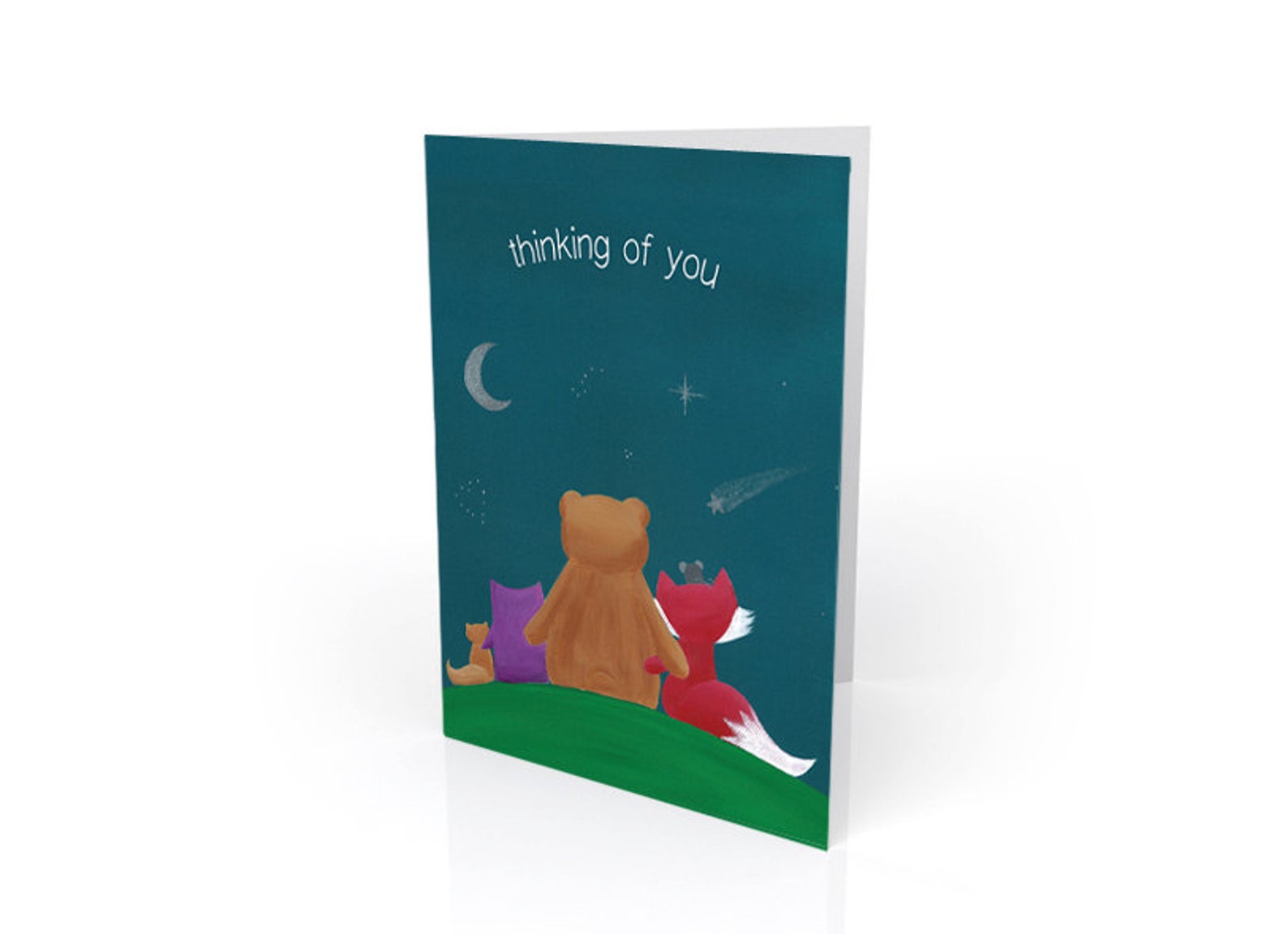 Thinking Of You Long Distance Card Forest Friends Under Etsy