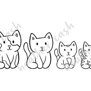 Cat stickers! Domestic cats / house cat sticker vinyls decals, black,  white, spotted, tabby felines — Sketched by Ste