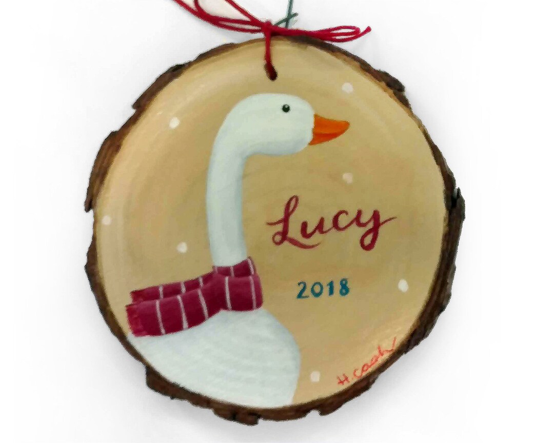Goose Christmas Ornament Handpainted Goose Ornament Goose Etsy
