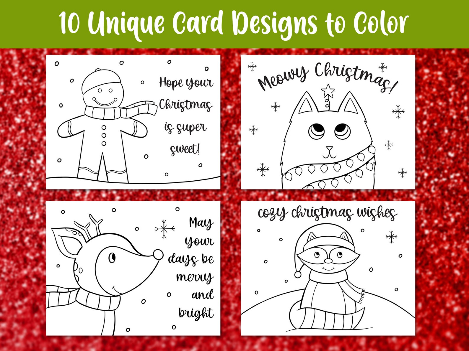 PRINTABLE Christmas Mini Coloring Pages Coloring Postcards Etsy printable-christmas-mini-coloring-pages-coloring-postcards-etsy