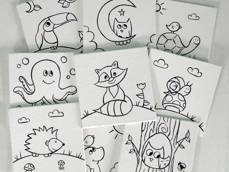 Set of 15 Paint Kits, Bulk Canvas Art Party, Paint 'n Sip Canvases, Pre