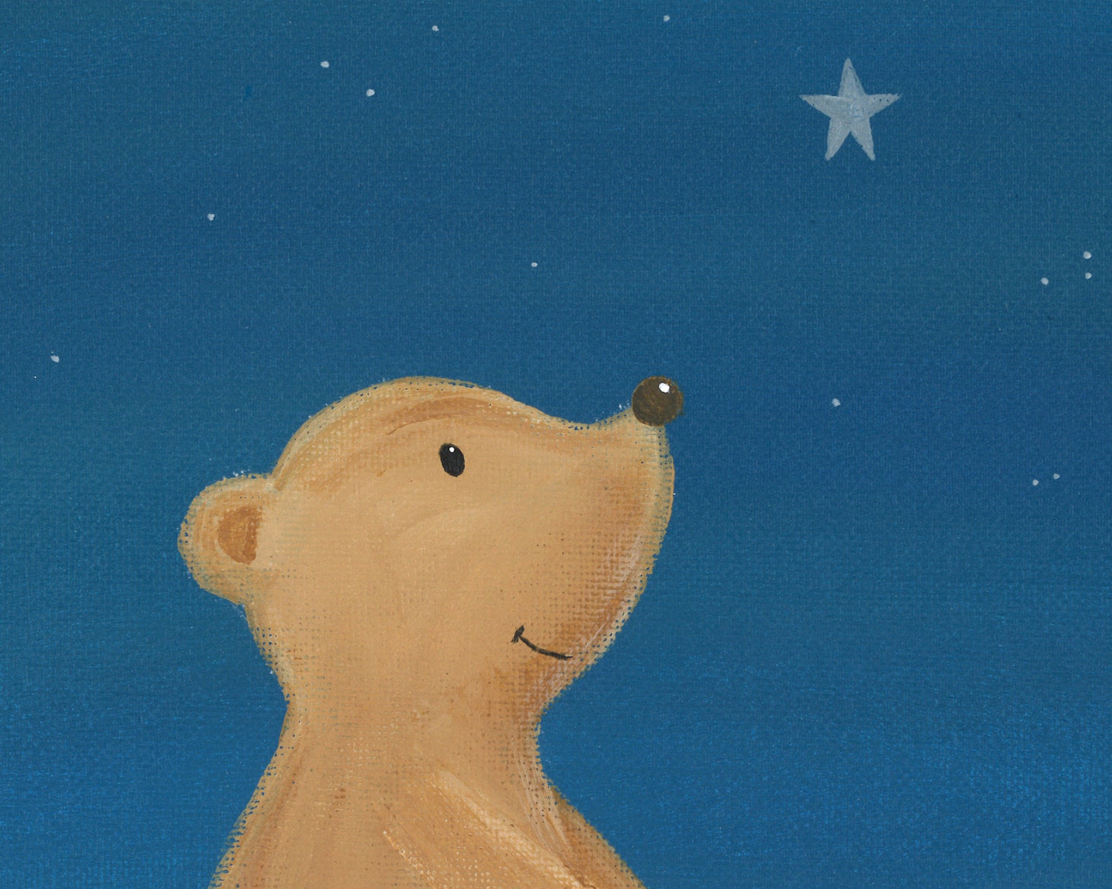 Bear's Star Art Print Cute Woodland Nursery Brown Bear | Etsy