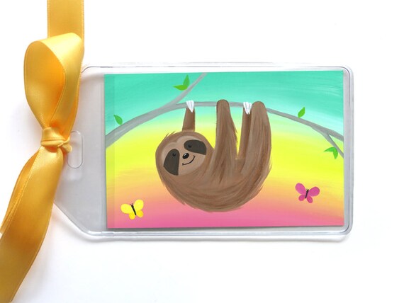 sloth luggage tag