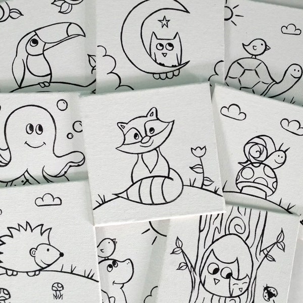 Pre Drawn Canvas Bulk Etsy
