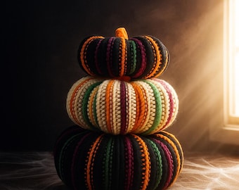 Patrón de trío de calabazas de ganchillo para Halloween, decoración otoñal fácil (patrón en PDF)