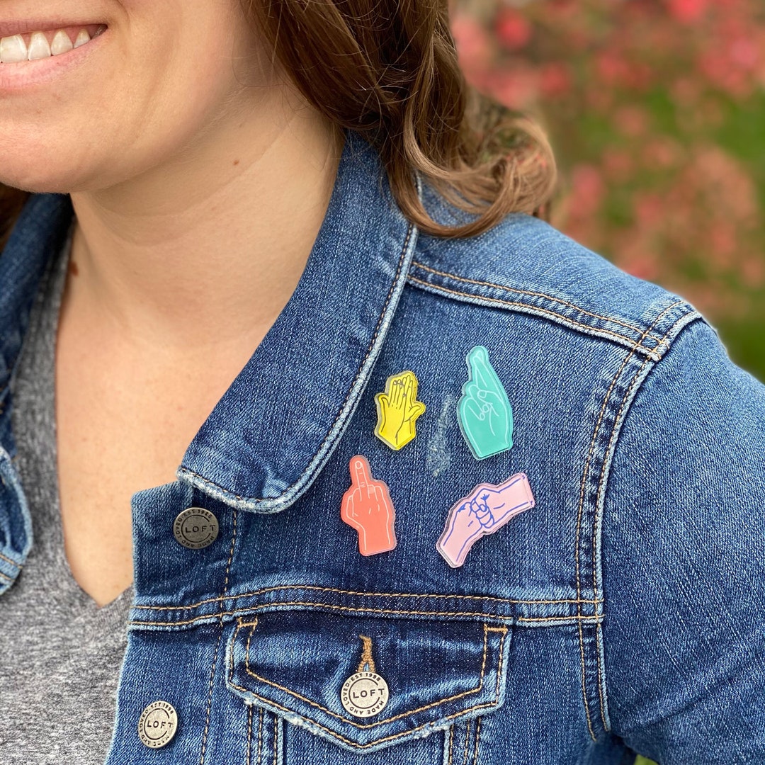 Set of 4 Hand Gesture Pins - Etsy