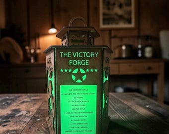 The Victory Forge Lantern – Free Personalization/gifted LED  light included.  Official hobbyist  license of the US Army Lic # 26014