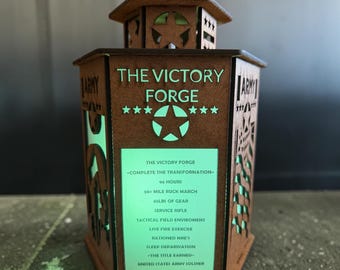 The Victory Forge Lantern – Free Personalization/gifted LED  light included.  Official hobbyist  license of the US Army Lic # 26014
