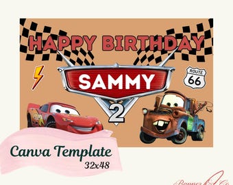 Race Car Birthday Banner Template