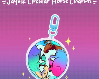 Jayvik Jayce/Viktor Arcane Horse Acrylic Charm and Button - Keychain Holographic & Colored Edge