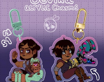 Sevika Chibi Acrylic Charms - Arcane Keychains