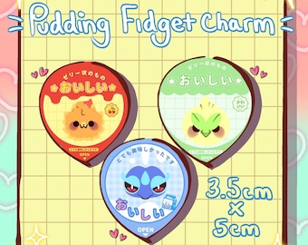 Pudding Jelly Creature Fidget Charm | Kawaii Monster Bag Accessory | Gamer Gift