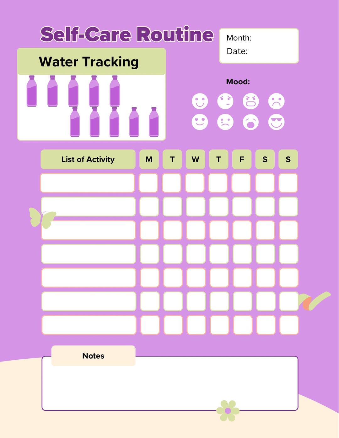 Self-care Routine Tracker - Etsy