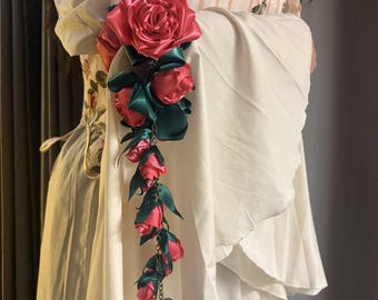 Handmade Renaissance Roses Dress Accessory, Cosplay Costume