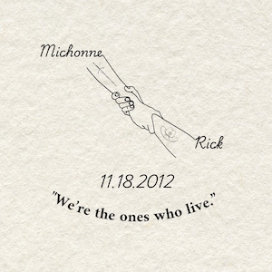 Rick & Michonne Artwork – Personalized Digital Illustration | “We’re the ones who live” Romantic Poster | TWD-Themed Couple Gift