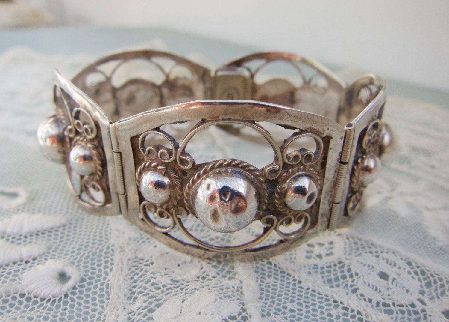 Vintage Silver Bracelet 925 silver Sterling Silver Bracelet Etsy