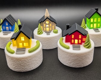 Mini Tealight Winter Village – Festive Holiday Décor