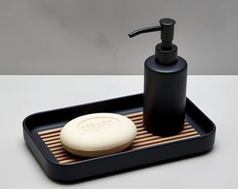 Minimalist Soap Dish with Removable Slatted Inlay – Modern Drain Tray for Bathroom & Kitchen
