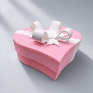 Heart Shaped Locking Gift Box – Keepsake with Ribbon Bow, Customizable Finish
