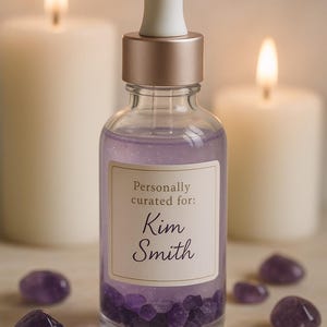 Personalized Manifestation & Elevation Essential Oil – Crystal-Infused, Reiki-Sealed