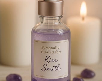 Personalized Manifestation & Elevation Essential Oil – Crystal-Infused, Reiki-Sealed