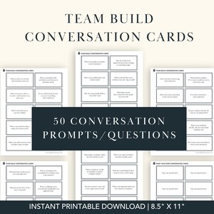Team Build Conversation Cards - Printable and Canva Template - Etsy