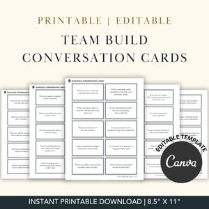 Gesprekskaarten voor teambuilding: afdrukbare en canva-sjabloon