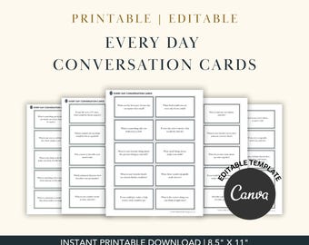 Every Day Conversation Cards - Printable and Canva Template