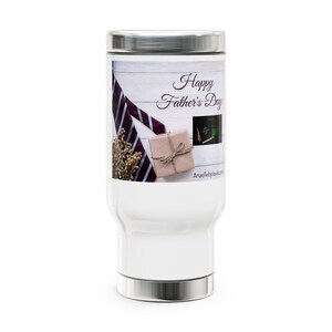 Personalized Father&#39;s Day Travel Mug, Stainless Steel Coffee Tumbler, Gift for Dad, Insulated Mug, Custom Design Coffee Cup