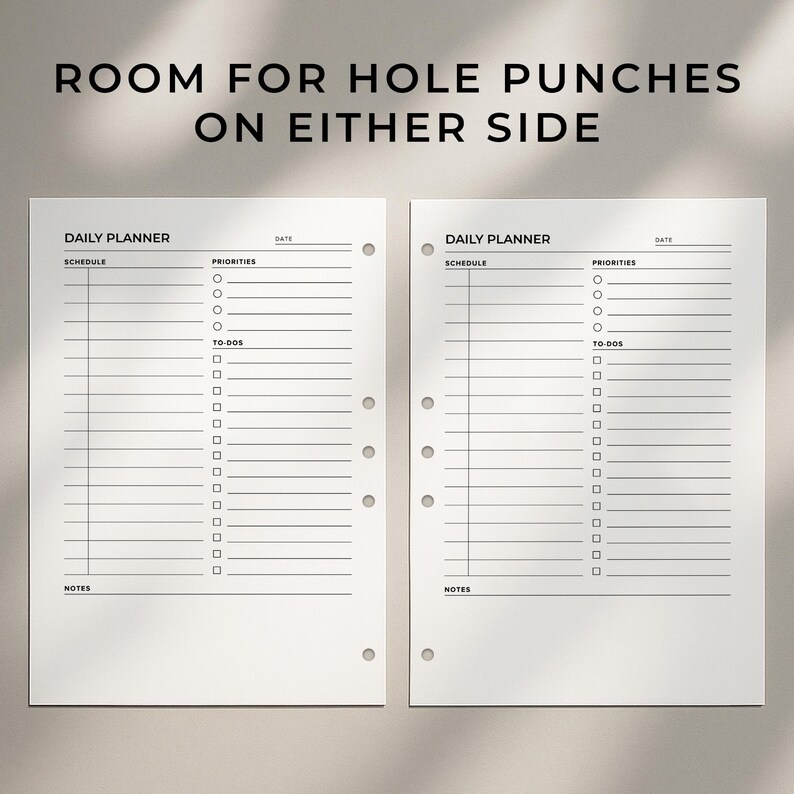 Minimalist Daily Planner Printable, Daily to Do List Template, Work ...