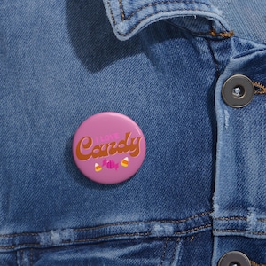 Halloween Pin Love Candy Enamel Lapel Pin, Sweet Accessory Badge, Retro Purple Button Trick or Treat Lover Gift