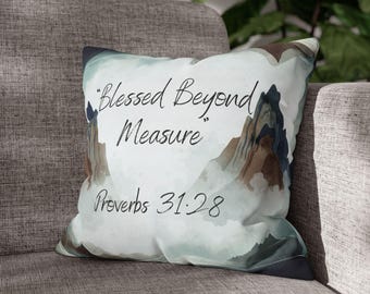 Scripture Throw Pillowcase – Christian Faith Accent Pillow for the Living Room