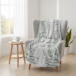 Velveteen Prayer Blanket Psalm 46:5 Christian Gift Faith Comfort Scripture Throw
