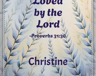 Personalized Christian Sherpa Blanket, Loved by the Lord Gift, Custom Name Throw