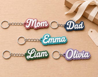 Personalized 3D Printed Name Keychain, Custom Backpack Tag, Bag Charm, Key Ring