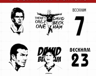 Pacchetto di clipart di David Beckham: leggenda dell'Inter Miami e dell'Inghilterra in formato PNG, SVG, DXF (download digitale)