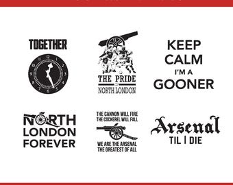 Pacchetto di clipart dell'Arsenal: Gunners PNG, SVG, DXF (Download digitale)