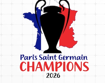 Paris Champions 2026, Paris Saint-Germain - design per t-shirt SVG, PNG (Download digitale)