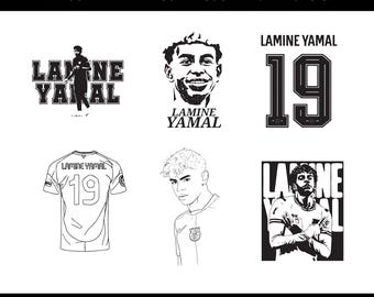 Pacchetto di clipart Lamine Yamal: PNG, SVG, DXF (Download digitale)