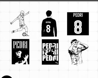 Pedri SVG Bundle | Cricut Cut Files DXF PNG | Barcelona Fan Digital Download