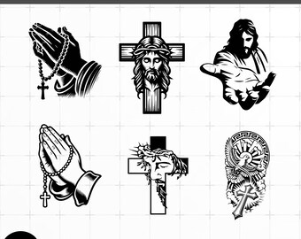 Pacchetto di file SVG cristiani di Gesù - File vettoriali per Cricut e Silhouette (download immediato)