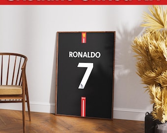 Poster della maglia del Manchester United di Cristiano Ronaldo / Stampa artistica da parete CR7 Red Devils