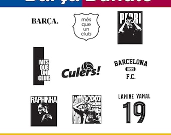 Pacchetto Clipart Barcellona: Culés PNG, SVG, (download digitale)