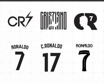 Pacchetto CR7, file di taglio di Cristiano Ronaldo, design per Cricut, numero 7 vettoriale, download immediato