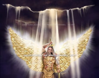 Archangel Michael - Victory - 10”x8” archival quality print of original artwork by Tierra Jackson ©2023