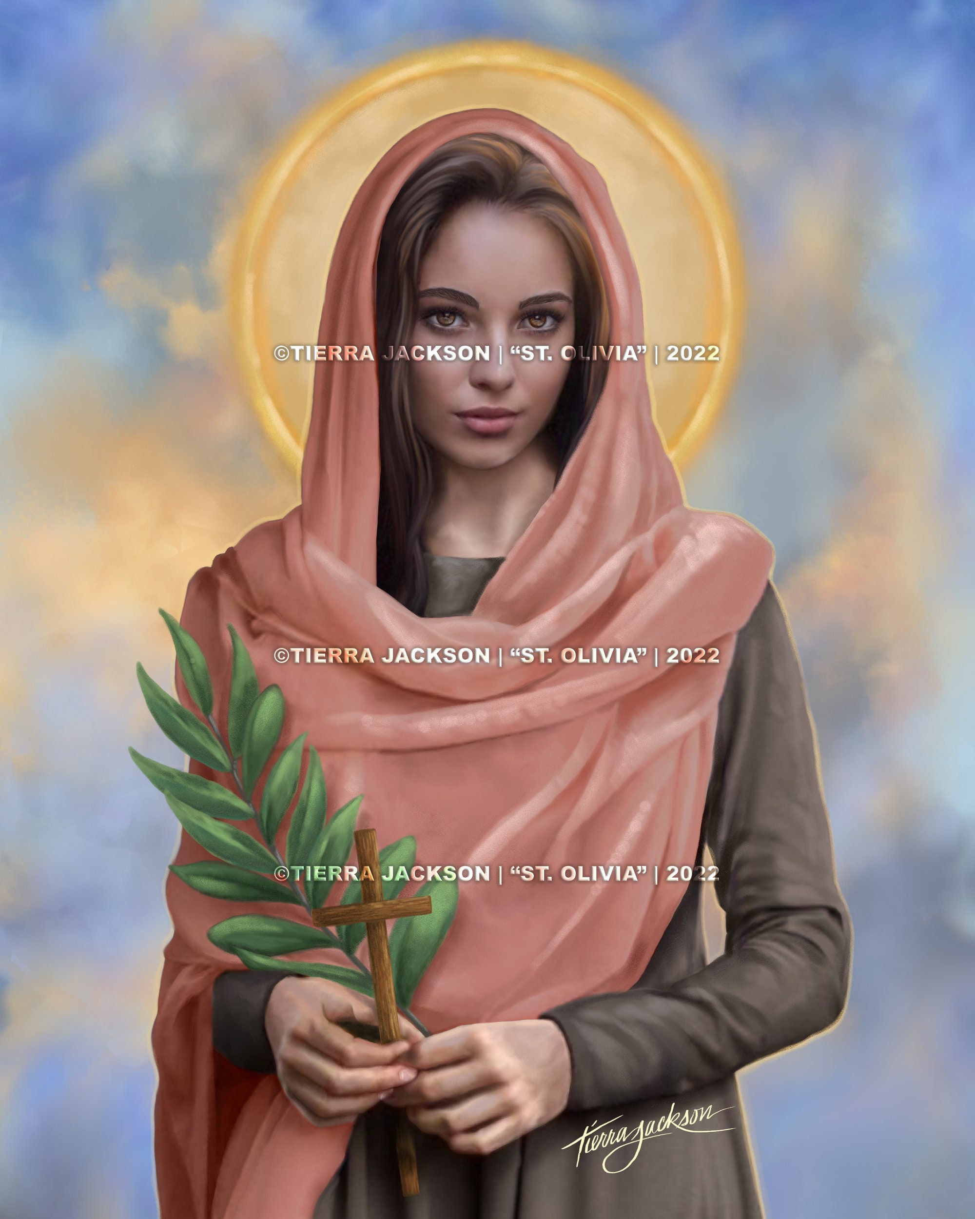 Saint Olivia, ©tierra Jackson, 2022. Signed Archival Museum Quality Print,  Available in Various Sizes. Patron Saint of Music. - Etsy