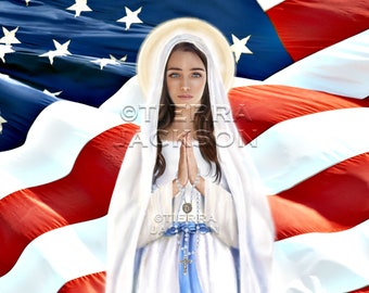 CANVAS 12X16" - Immaculate Conception, Patroness of America - ©Tierra Jackson, 2023.