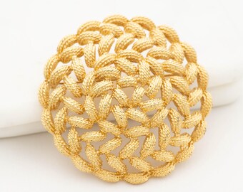 Broche Vintage Signée Burma Paris - Métal Doré Années 50/60 - État Occasion
