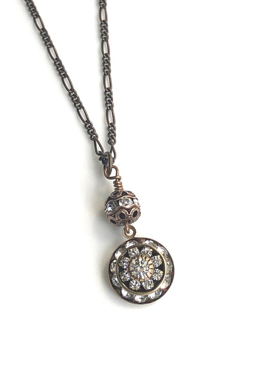 Art Deco Necklace Vintage, Art Deco Jewelry Necklace, Art Deco Pendant Necklace, 1920s Jewelry Necklace, Antique Brass Art Nouveau Necklace