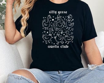 Camiseta de tía "Silly Goose", regalo divertido para tía, camiseta para revelar el embarazo de una nueva tía, camiseta "Goose" linda, camiseta "Confort Colors", camiseta del club de tías